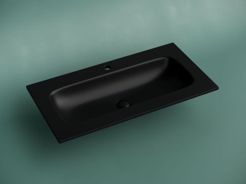 Раковина из сантехнического фарфора Ceramica Nova GRACE CN7019MB 90х50 накладная цвет черный 1 отверстие под смеситель - фото 2