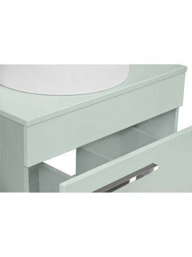 Тумба под раковину Runo ВУДЛАЙН 00-00004897 70х50 подвесная цвет зеленый - фото 3