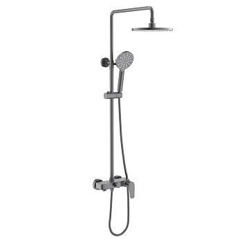 Душевая стойка Aquatek Бетта AQ2140BGM настенная цвет вороненая сталь