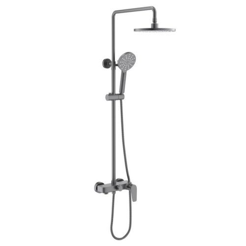 Душевая стойка Aquatek Бетта AQ2140BGM настенная цвет вороненая сталь