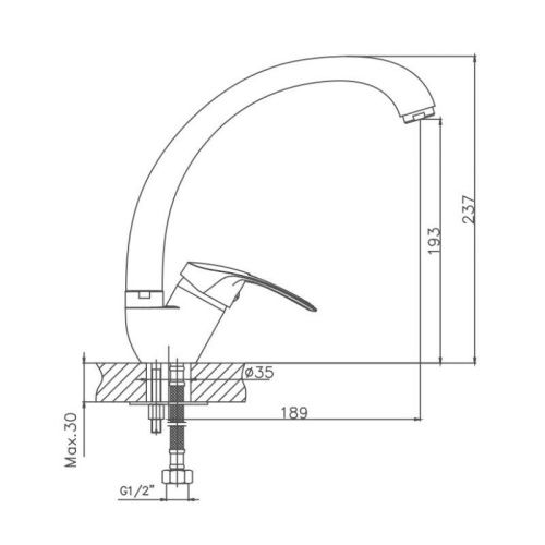 Смеситель для кухни Cron CN4139 на мойку хром - фото 3