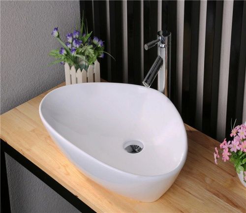 Раковина из сантехнического фаянса CeramaLux 7472B 60х40 накладная цвет белый без отверстий под смеситель - фото 3