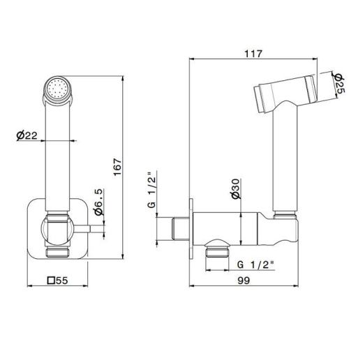 Гигиенический душ Newform X-STEEL 316 69644X.59.098 золото - фото 2