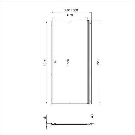Душевая дверь Тритон Уно Щ0000036857 80х185 стекло прозрачное профиль хром