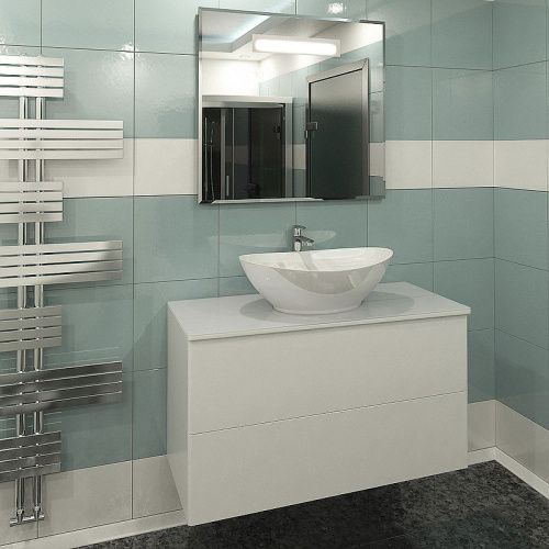 Тумба с раковиной Orange Otto Ot-100TuGLASS+G56 100х50 подвесная цвет белый - фото 5