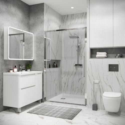 Душевая дверь Grossman Cosmo 100.K33.02.130.10.00 130х195 стекло прозрачное профиль хром - фото 3