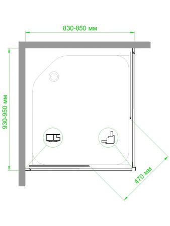 Душевой уголок Royal Bath HPD RB8595HPD-C 95х85 стекло матовое профиль белый без поддона