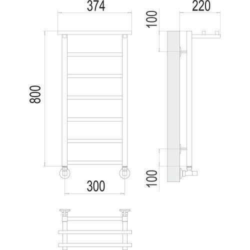 Полотенцесушитель водяной Terminus 4670078529695 35х80 хром - фото 3