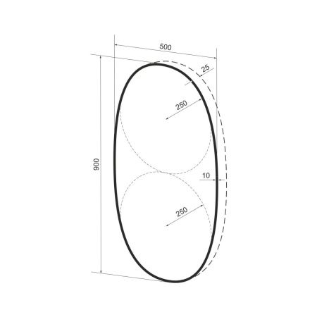 Зеркало с подсветкой Wellsee 7 Rays' Spectrum 172201520 50х90 подвесное