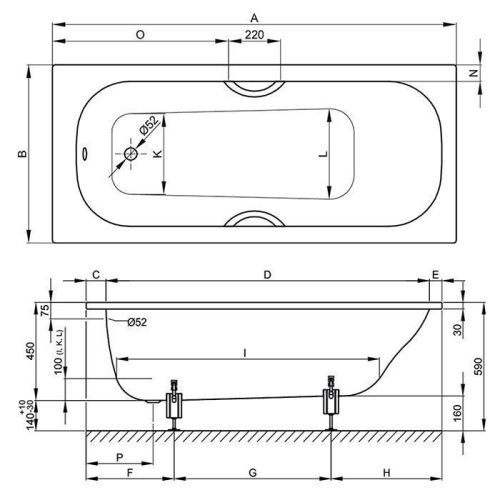 Ванна стальная Bette Classic 1271-000 PLUS 180х70 встраиваемая прямоугольная без ножек - фото 2