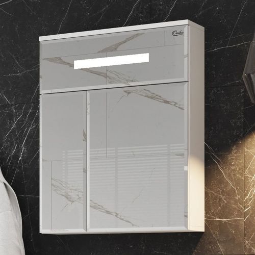 Зеркало-шкаф Onika Сигма 206034 60х70 подвесной цвет белый - фото 2