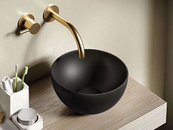 Раковина из сантехнического фаянса Hatria HAPPY HOUR A0Y5A502 30х30 накладная цвет черный