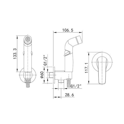 Гигиенический душ со смесителем Iddis Ray RAYSBR2i08 хром - фото 4