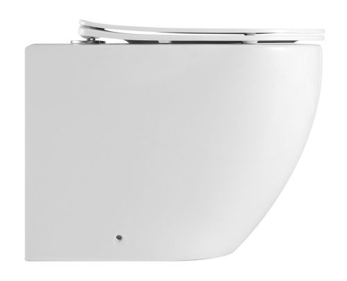 Унитаз приставной Iberica Blanca Bilbao alto IB.BLA.334.1B1 белый с сиденьем микролифт безободковый смыв торнадо - фото 2