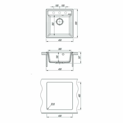 Кухонная мойка LeMark Hanka 450 9910009 45х50 цвет серый поверхность матовая - фото 4