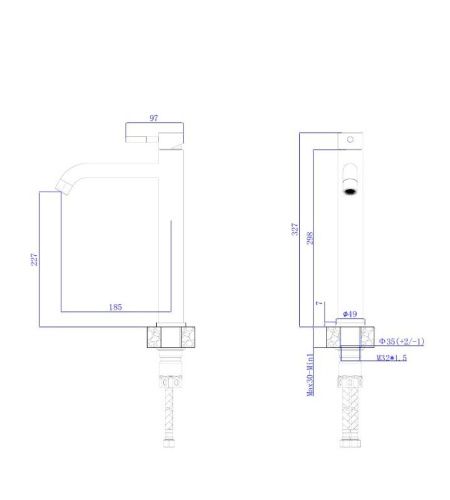 Смеситель Rush Melos SUS1101-12Grey на раковину графит - фото 2
