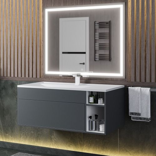 Тумба с раковиной Uperwood Lotus Premium 39340207465 100х50 цвет серый - фото 3