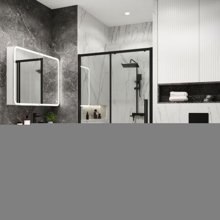 Душевая дверь Grossman Cosmo 100.K33.02.130.21.00 130х195 стекло прозрачное профиль черный