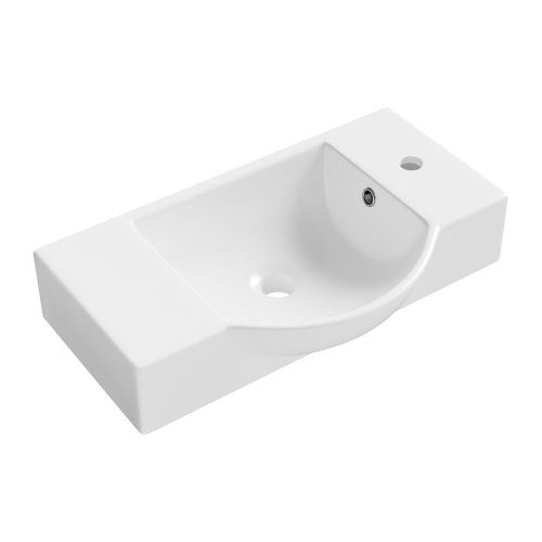 Раковина из сантехнического фарфора Wellsee WC Area 151809000 60х30 накладная цвет белый 1 отверстие под смеситель - фото 2