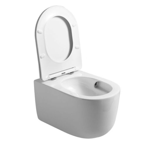 Унитаз подвесной Art&Max Napoli AM100CHRV/SC белый с сиденьем микролифт смыв торнадо - фото 4