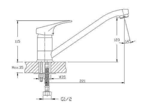 Смеситель для кухни Haiba HB13 HB4813 на мойку хром - фото 2