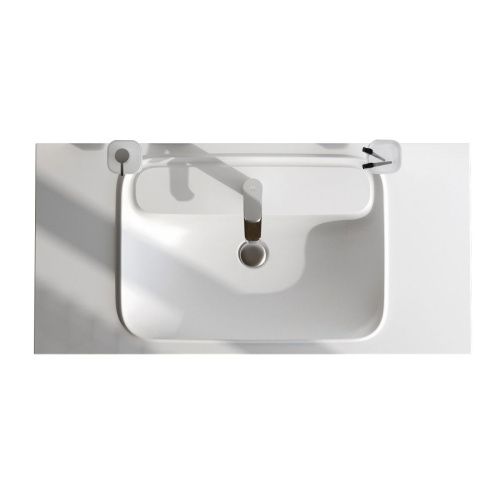 Раковина из искусственного камня Am.Pm Func M8FWPC1000WM 100х50 встраиваемая цвет белый 1 отверстие под смеситель - фото 2