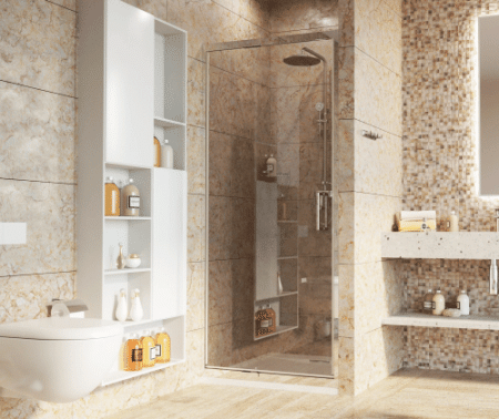 Душевая дверь Wasserkraft Salm 27I 27I04 90х200 стекло прозрачное профиль хром