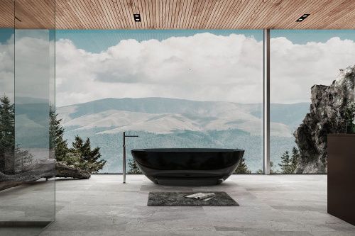 Ванна из полиэфирной смолы Abber Kristall AT9702Onyx 180х85 отдельностоящая овальная - фото 2