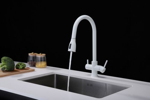 Смеситель для кухни Paulmark LANGE La214212-WH на мойку белый - фото 5