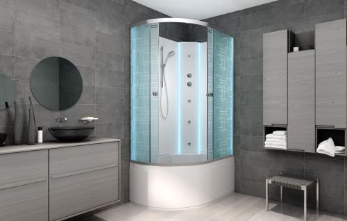 Душевая кабина AvaCan EM5012RNLED+GM 120х90 асимметричная без крыши ориентация правая - фото 3