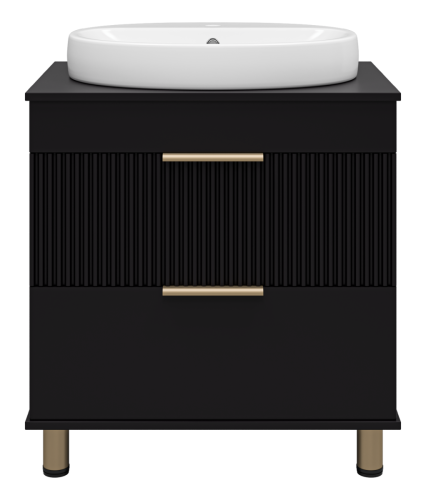 Тумба под раковину Brevita Enfida ENF-06070-0242Я 70х50 напольная цвет черный - фото 2