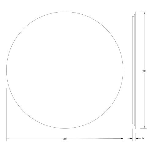 Зеркало с подсветкой Defesto OPTI DF 2846R 90х90 подвесное - фото 2