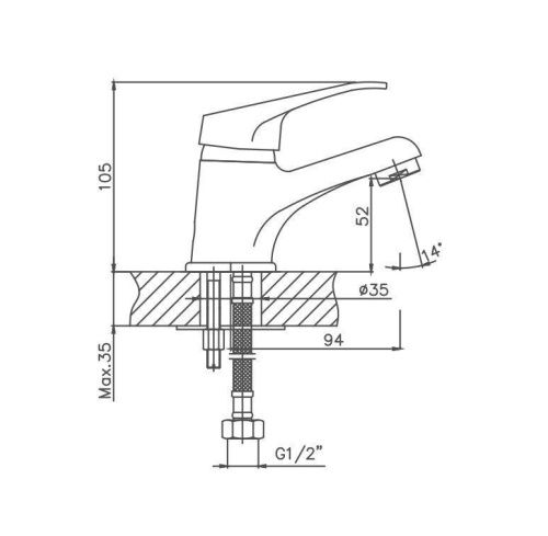 Смеситель Cron CN1013 на раковину хром - фото 3