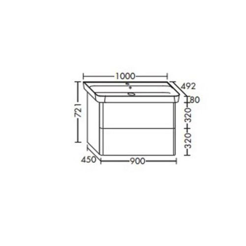 Тумба с раковиной Burgbad Iveo SFEY100F2833G0169C0001*1 100х50 подвесная цвет белый - фото 2