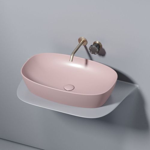 Раковина из сантехнического фарфора Ceramica Nova ELEMENT CN6049MP 60х40 накладная цвет розовый без отверстий под смеситель - фото 4