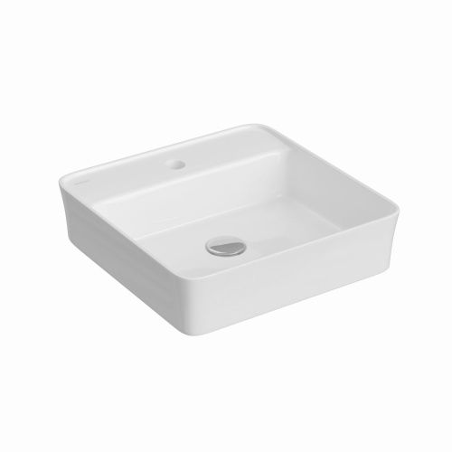 Раковина из сантехнического фарфора Berges Ego SL 182014 50х50 накладная цвет белый 1 отверстие под смеситель