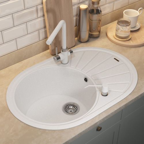 Кухонная мойка Uperwood Quartz Premium UPD-02 3910202104 75х50 цвет белый поверхность матовая - фото 3