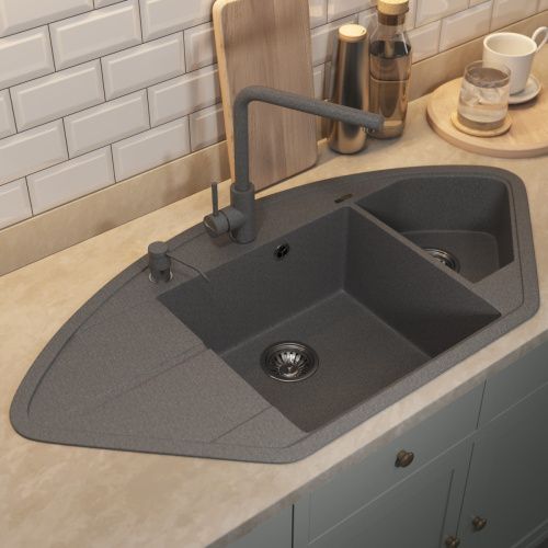 Кухонная мойка Uperwood Quartz Premium UPD-06 3910202122 100х50 цвет серый поверхность матовая - фото 3