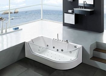 Ванна акриловая гидромассажная Cerutti SPA C-403A L 170х80 пристенная асимметричная с ножками