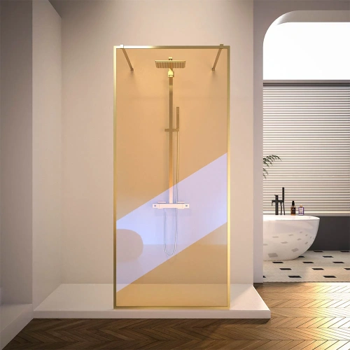 Душевая перегородка Veconi Korato KR90GC-120-09-C4 120х200 стекло хамелеон профиль золото брашированное