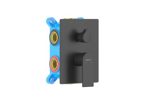 Смеситель для ванны Aquatek ЛИРА AQ1447MB встраиваемый в стену черный - фото 2