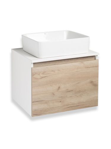 Тумба под раковину Runo БАРИ 00-00001374 60х50 подвесная цвет коричневый - фото 3