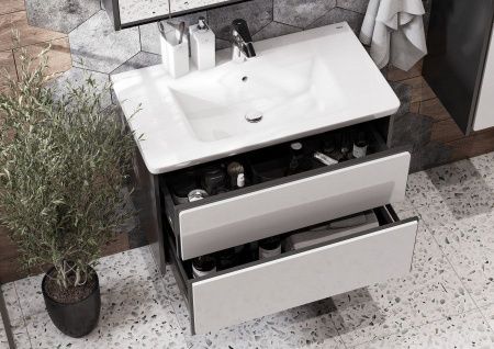 Раковина из сантехнического фарфора Roca The Gap Unik 7327470000 80х40 накладная цвет белый