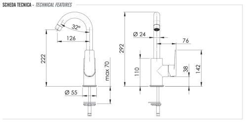Смеситель для кухни Remer Dream D72C на мойку хром - фото 2