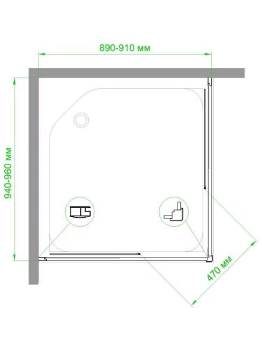 Душевой уголок Royal Bath HPD RB9095HPD-C 95х90 стекло матовое профиль белый без поддона - фото 3