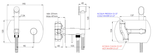 Гигиенический душ со смесителем Remer N60W хром - фото 2