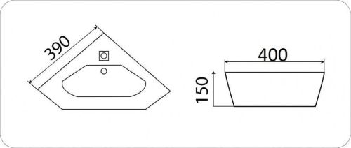 Раковина из сантехнического фаянса CeramaLux 7012J 40х40 подвесная цвет белый 1 отверстие под смеситель - фото 2