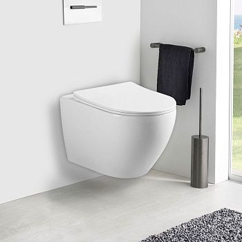 Унитаз подвесной Vincea Esse VT1-211 белый с сиденьем микролифт безободковый душевой смыв