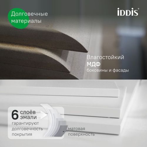 Тумба с раковиной Iddis Oxford Neo OXN80D0i95K 80х50 подвесная цвет серый - фото 4