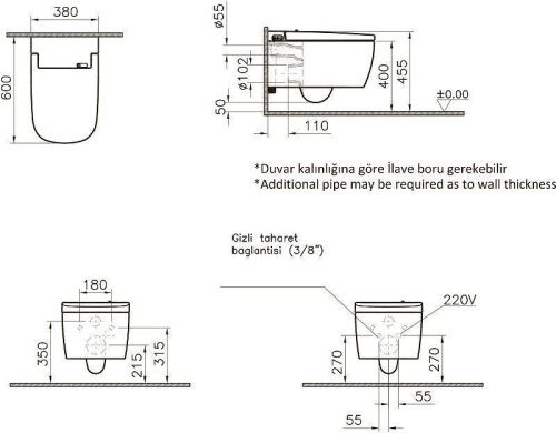 Унитаз подвесной Vitra V-Care 5674B003-6193 белый с сиденьем микролифт каскадный смыв - фото 3